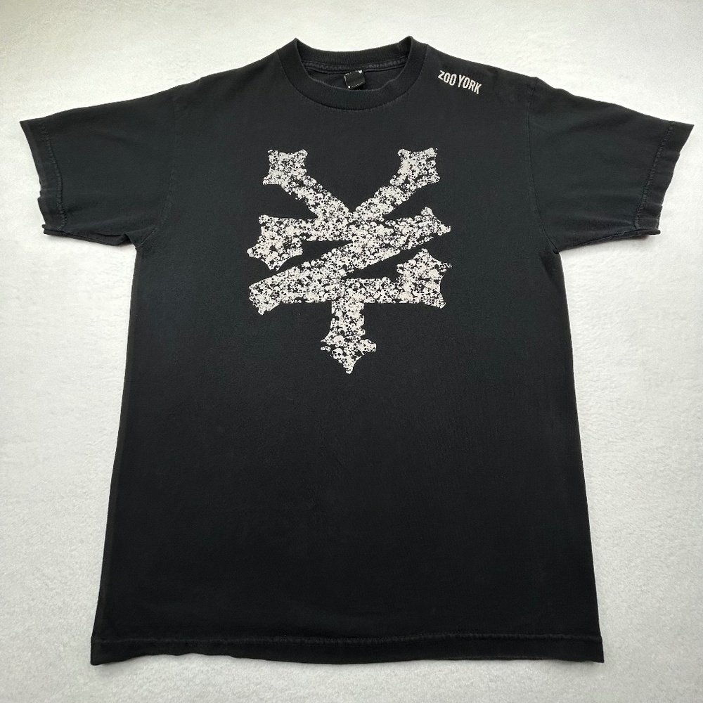 Zoo York VINTAGE Y2K Skull Graphic men's T-shirt Black Medium Grunge Streetwear